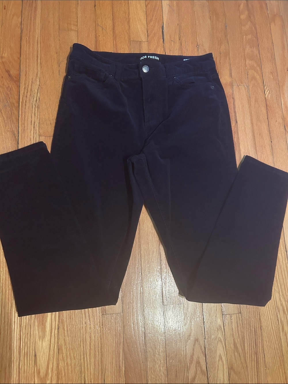 Joe Fresh Navy Corduroy Straight-Leg Pants Size 28